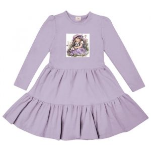 Dievčenské šaty SPRING LOVE s dlhým rukávom - 104 - Delight svetlá fialová