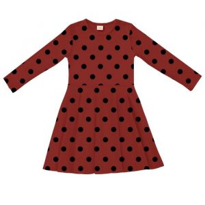 Dievčenské šaty SIMPLE DOTS s dlhým rukávom - 116 - Spice tehlová