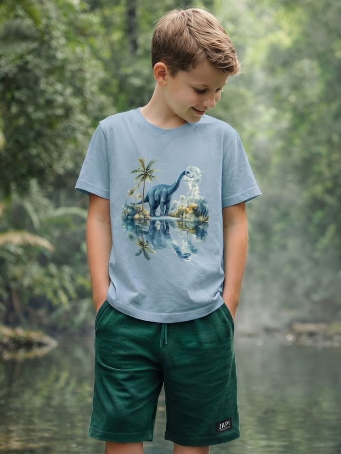 Chlapčenské tričko JURASSIC PARK s krátkym rukávom - 104 - modra nova