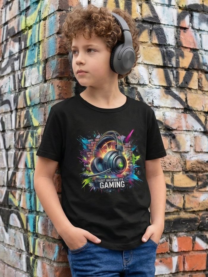 Chlapčenské tričko GAMING s krátkym rukávom - 128 - Čierna