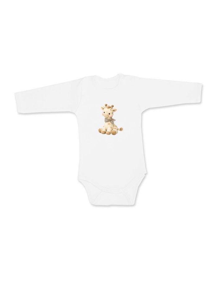 Detské body GIRAFFE s dlhým rukávom - 080 - Biela