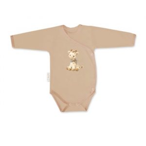 Detské body prekladacie GIRAFFE s dlhým rukávom - 050 - Hnedá