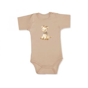 Detské body GIRAFFE s krátkym rukávom - 062 - Hnedá