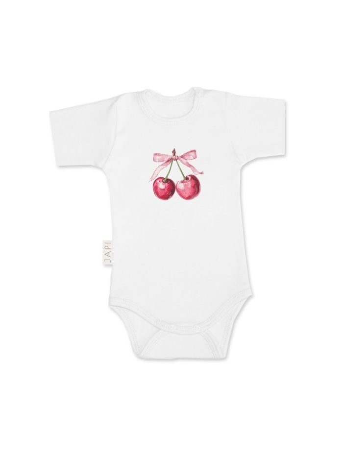 Detské body SWEET CHERRY s krátkym rukávom - 086 - Biela