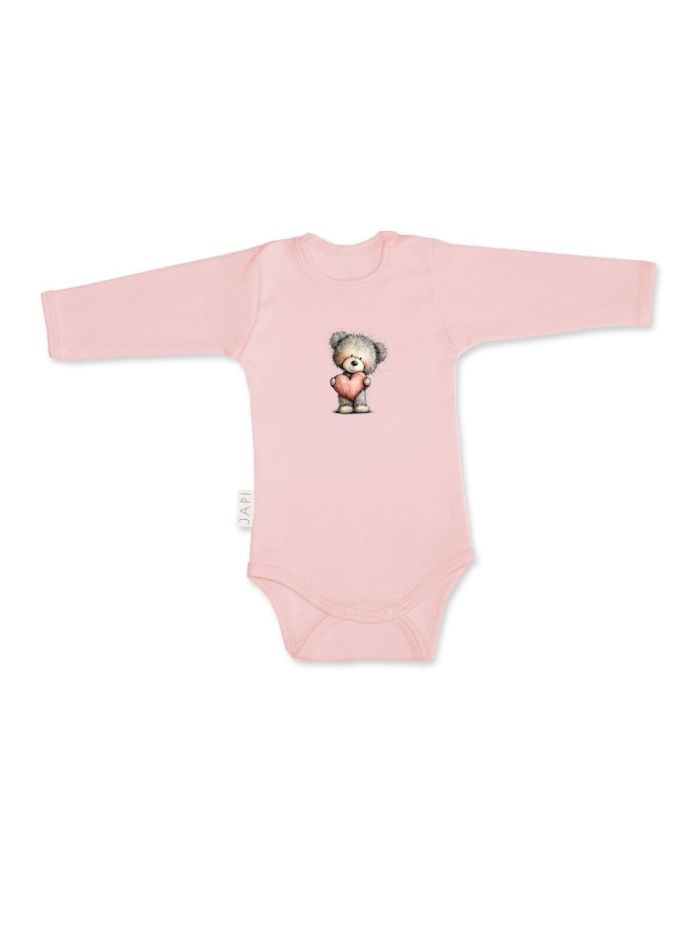 Detské body LOVELY TEDDY s dlhým rukávom - 104 - Ružová