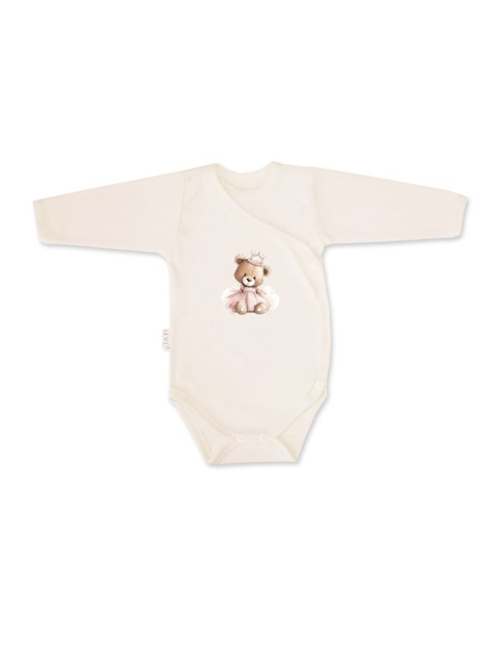 Detské body prekladacie TEDDY PRINCESS  s dlhým rukávom - 068 - Béžová