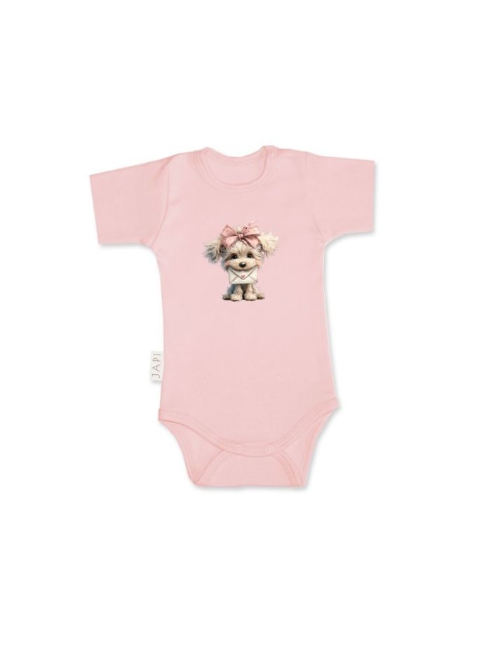 Detské body LITTLE PUPPY s krátkym rukávom - 086 - Ružová