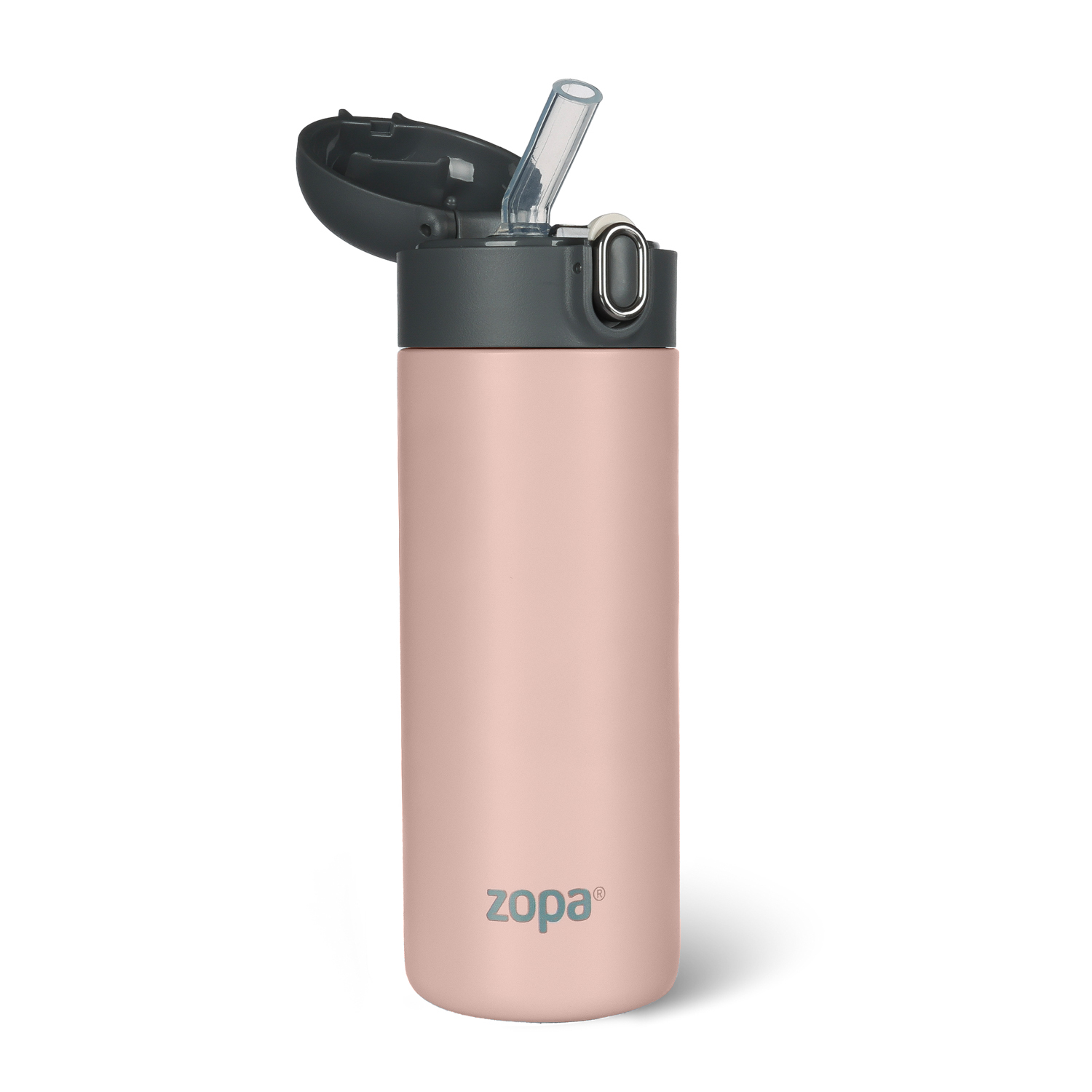 Termoska na tekutiny s brčkem 400 ml, Candy pink