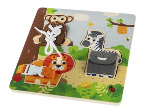 Dřevěné montessori puzzle, Wood, Hnědá