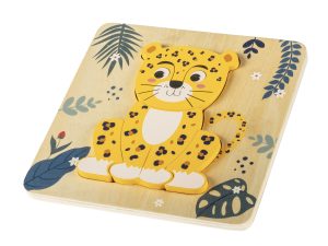 Dřevěné puzzle malé, Leopard