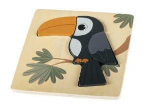 Dřevěné puzzle malé, Toucan