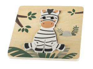 Dřevěné puzzle malé, Zebra