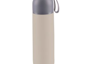 Termoska na tekutiny se silikonovým držákem 400 ml, Cookie beige