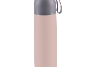 Termoska na tekutiny se silikonovým držákem 400 ml, Candy pink