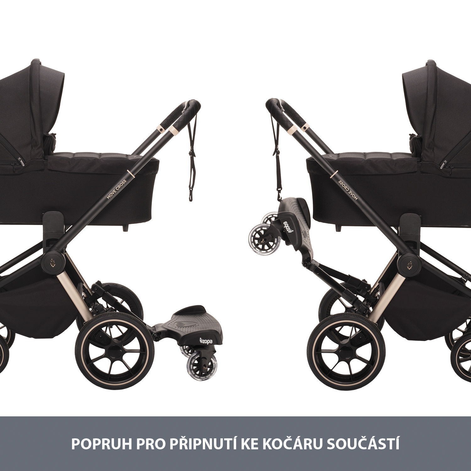 Skejtík ku kočíku Segboard 2, Black - Image 3