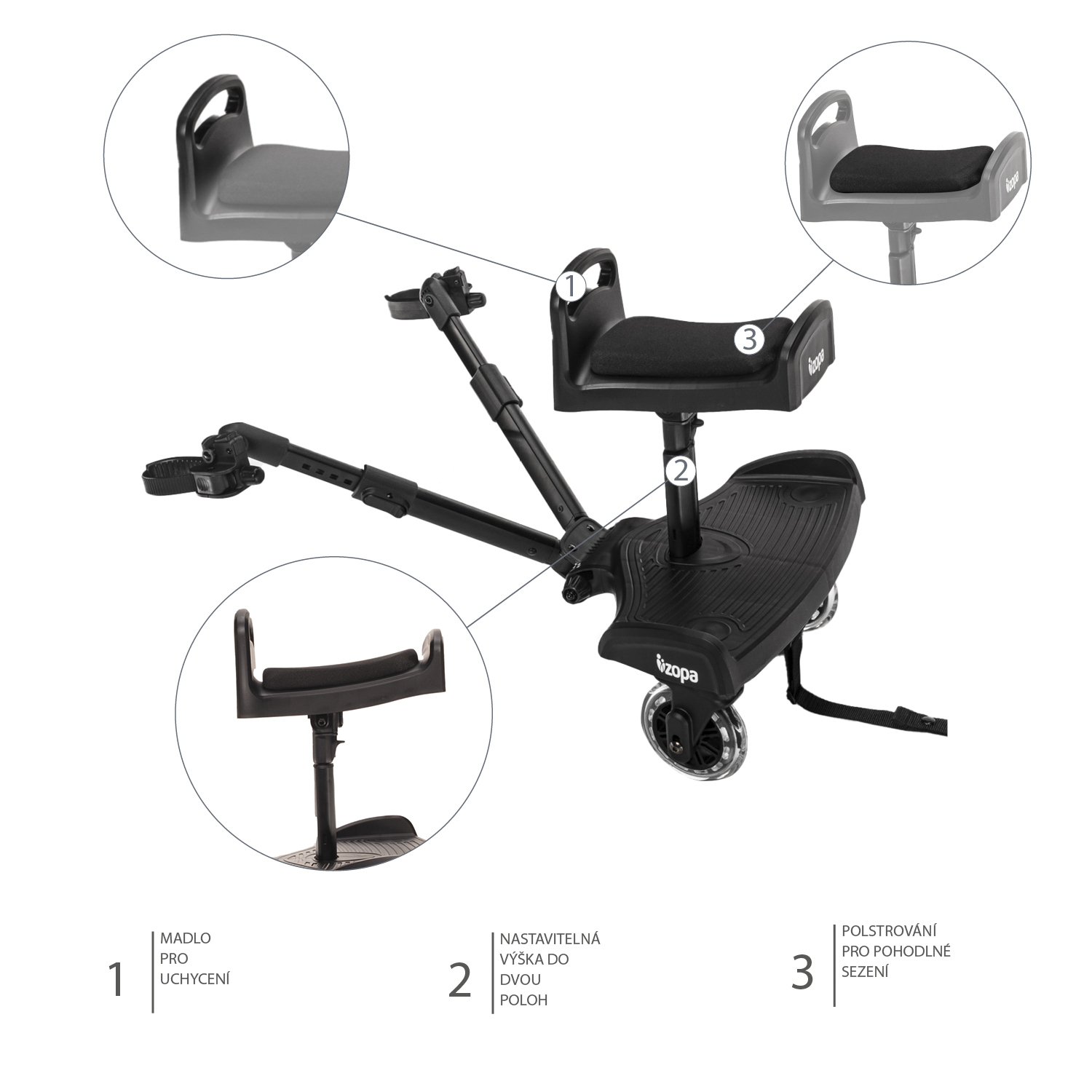 Sedátko ku skejtíku Segboard 2, Black - Image 3