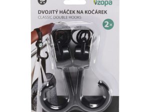 Dvojitý háček na kočárek 2 ks, Black
