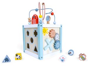 Dřevěná aktivity kostka (20 cm)