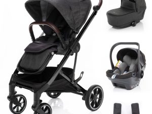 Set kočík Quest+ korba+ adaptéry+ autosedačka, Vulcan Black/Black