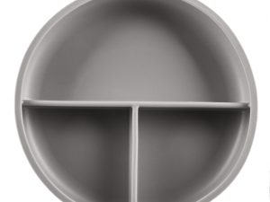 Silikónový delený tanier s prísavkou, Dove Grey