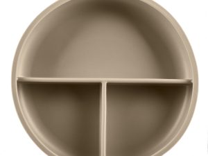 Silikónový delený tanier s prísavkou, Sand Beige