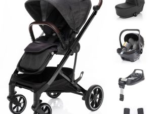 Set kočík Quest+ korba+ adaptéry+ autosedačka+ báza, Vulcan Black/Black