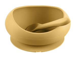 Silikónová miska s vyvýšenými okrajmi a prísavkou, Mustard Yellow