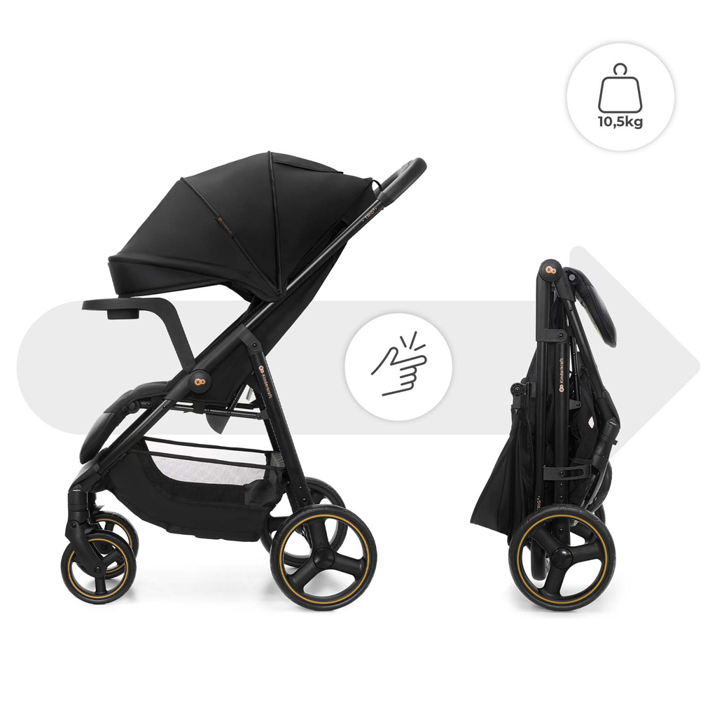 KINDERKRAFT Kočík športový Trig 3 Tray Onyx Black - Image 11