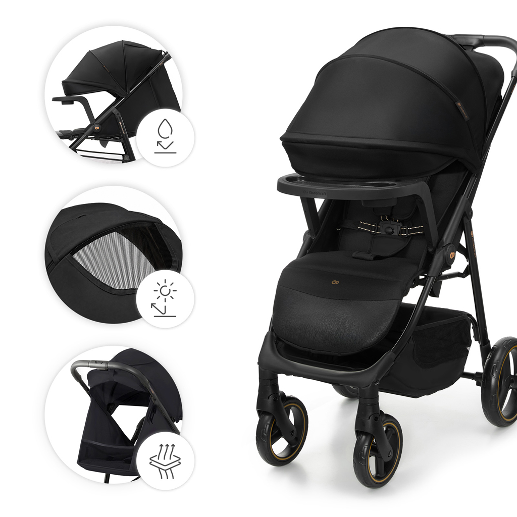 KINDERKRAFT Kočík športový Trig 3 Tray Onyx Black - Image 12