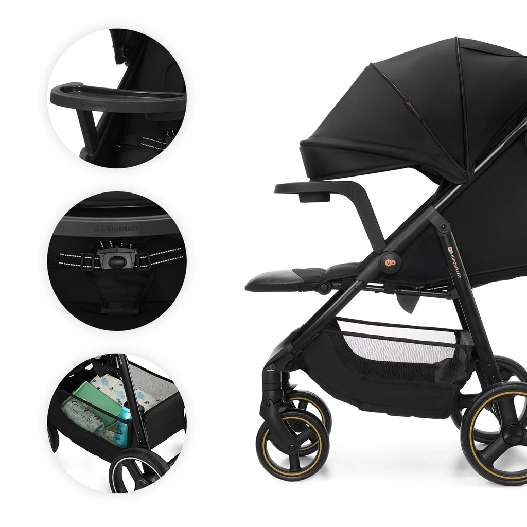 KINDERKRAFT Kočík športový Trig 3 Tray Onyx Black - Image 15