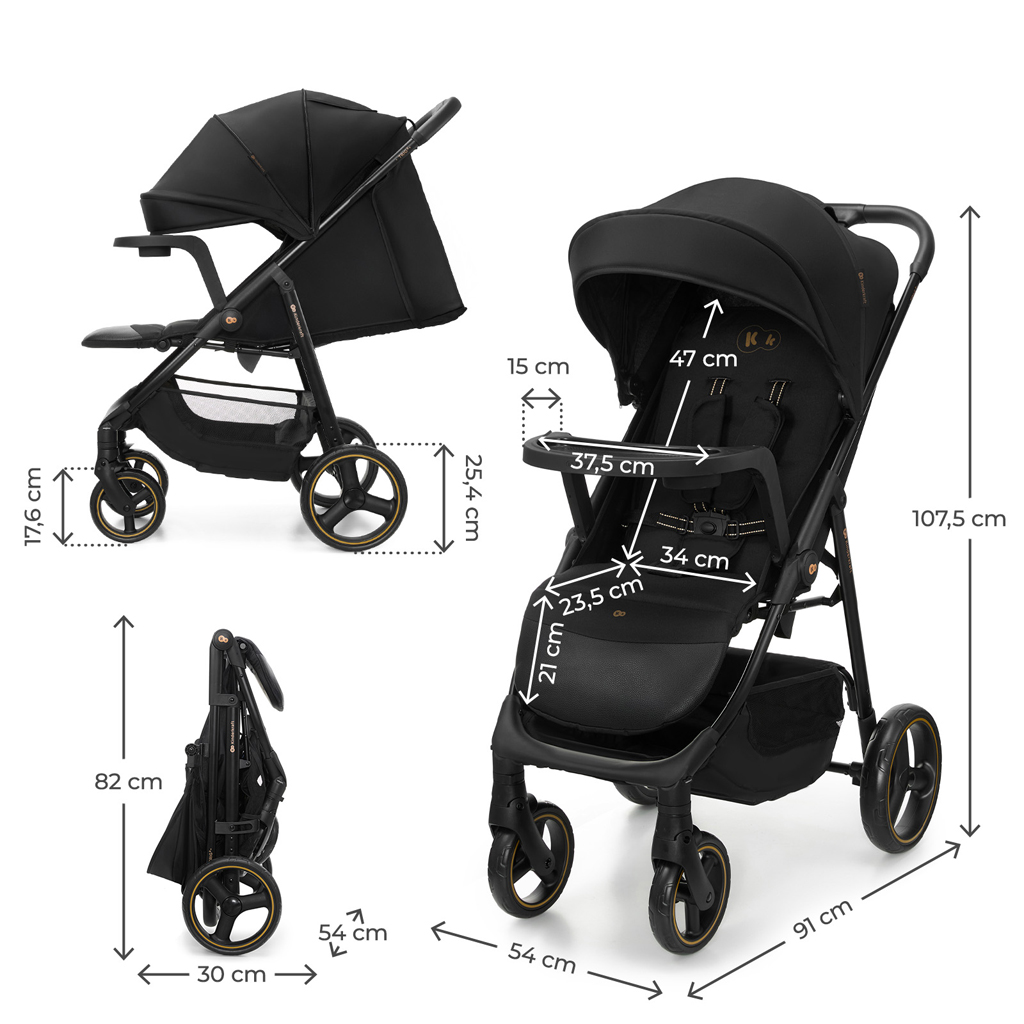 KINDERKRAFT Kočík športový Trig 3 Tray Onyx Black - Image 16