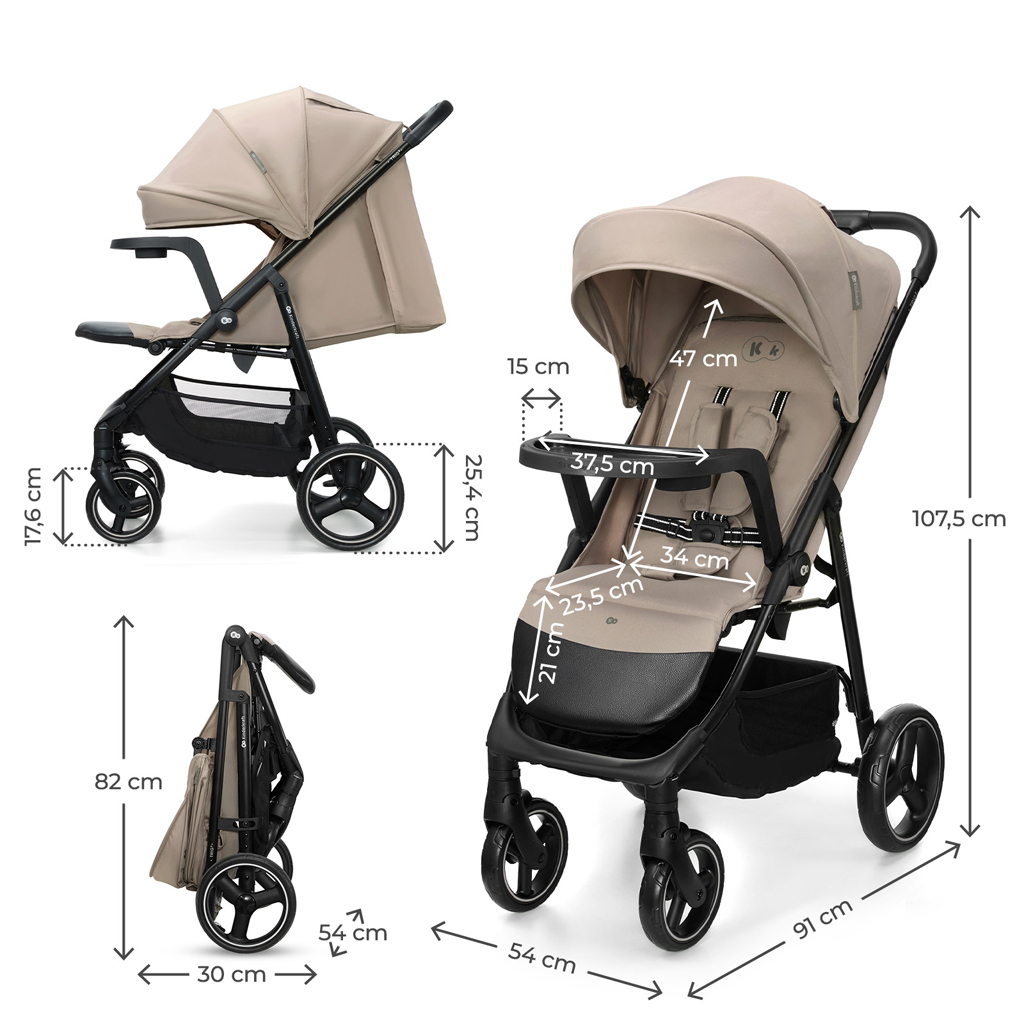 KINDERKRAFT Kočík športový Trig 3 Tray Stone Beige - Image 15
