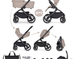 PETITE&MARS Kočík kombinovaný SCOUT 3v1 Cappuccino Cream s Core Pro i-Size