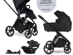 EASYWALKER Kočík kombinovaný Zoey Pure Black + CBX By CYBEX Aton B2 i-Size + základňa