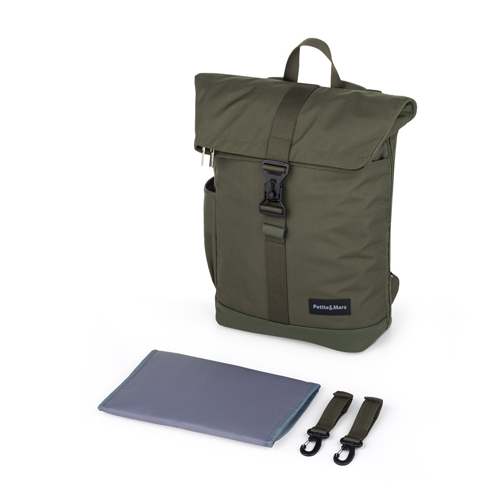 PETITE&MARS Batoh prebaľovací na kočík Jackob Military Green - Image 9