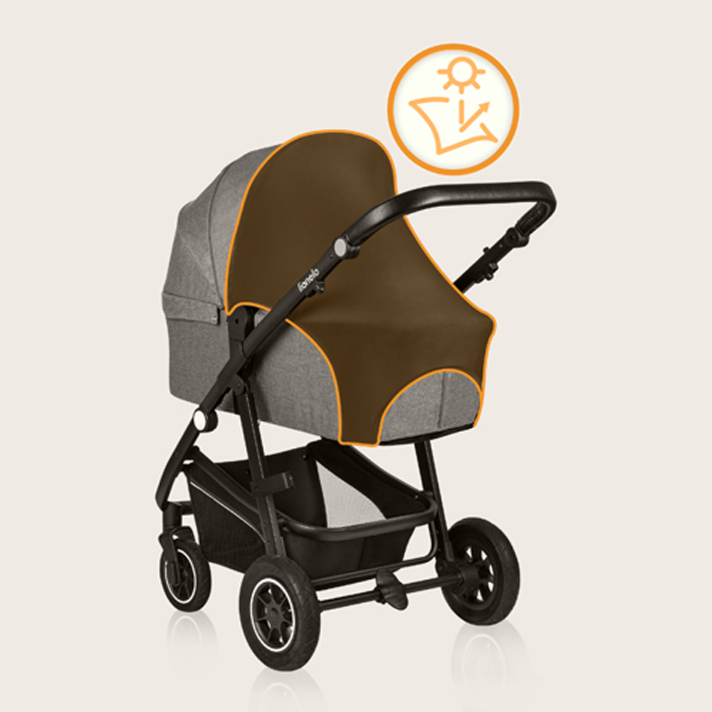 LIONELO Slnečná clona na kočík Stroller Sun Cover Black Carbon - Image 3