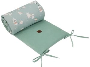 EKO Chránič do postieľky VELVET Dogs Mint 360x35 cm