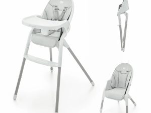 KINDERKRAFT Stolička jedálenská Dinnly 2v1 Grey